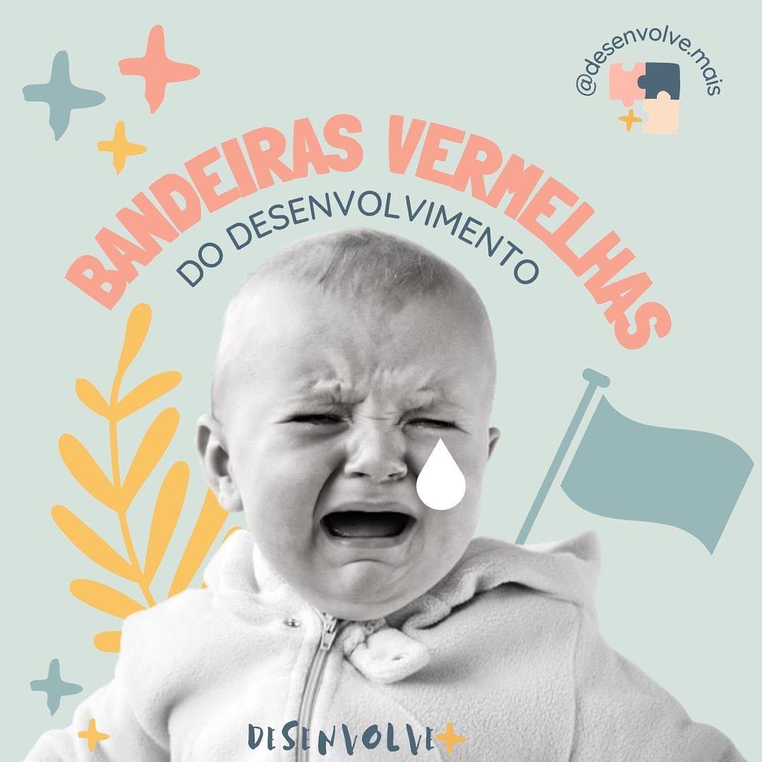 🚩Bandeiras vermelhas ou red flags são sinais de atenção do desenvolvimento do seu bebê.

Se o seu bebê apresenta essas condições o melhor a ser feito é procurar um profissional que possa te orientar sobre a condição apresentada. 

⭐️Do nascimento aos 3 meses 
-Não responde a ruídos altos 
-Não acompanha objetos em movimento com os olhos 
-Não sorri 
-Não agarra e seguro objetos até os 3 meses 
-Não consegue suportar a cabeça 

⭐️4 a 7 meses 
-Parece muito rígido, músculos tensos 
-Parece muito 
