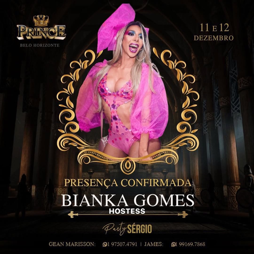 Alôoooo Belo Horizonte, espero todos vocês pra gente curti essa VIBE INCRÍVEL dia 11 e 12 na FESTA PRINCE, desde já agradeço ao @professorsergiomg @gemarisson  @partysergio Pelo convite 🏳️‍🌈🙏🏼 #hostes #eventos #performace #lgbt #belohorizonte #2021  #anonovo #cultura #trans #oportunidade #artista #estrela #chegandocomtudo #gratidao 

🚨 *Tá chegando!!!!*

🤴 A *Festa Prince* que acontece daqui a 8 dias no resort Marina Ventura, dias 11 e 12 de dezembro será um grande encontro com uma Mega Pr