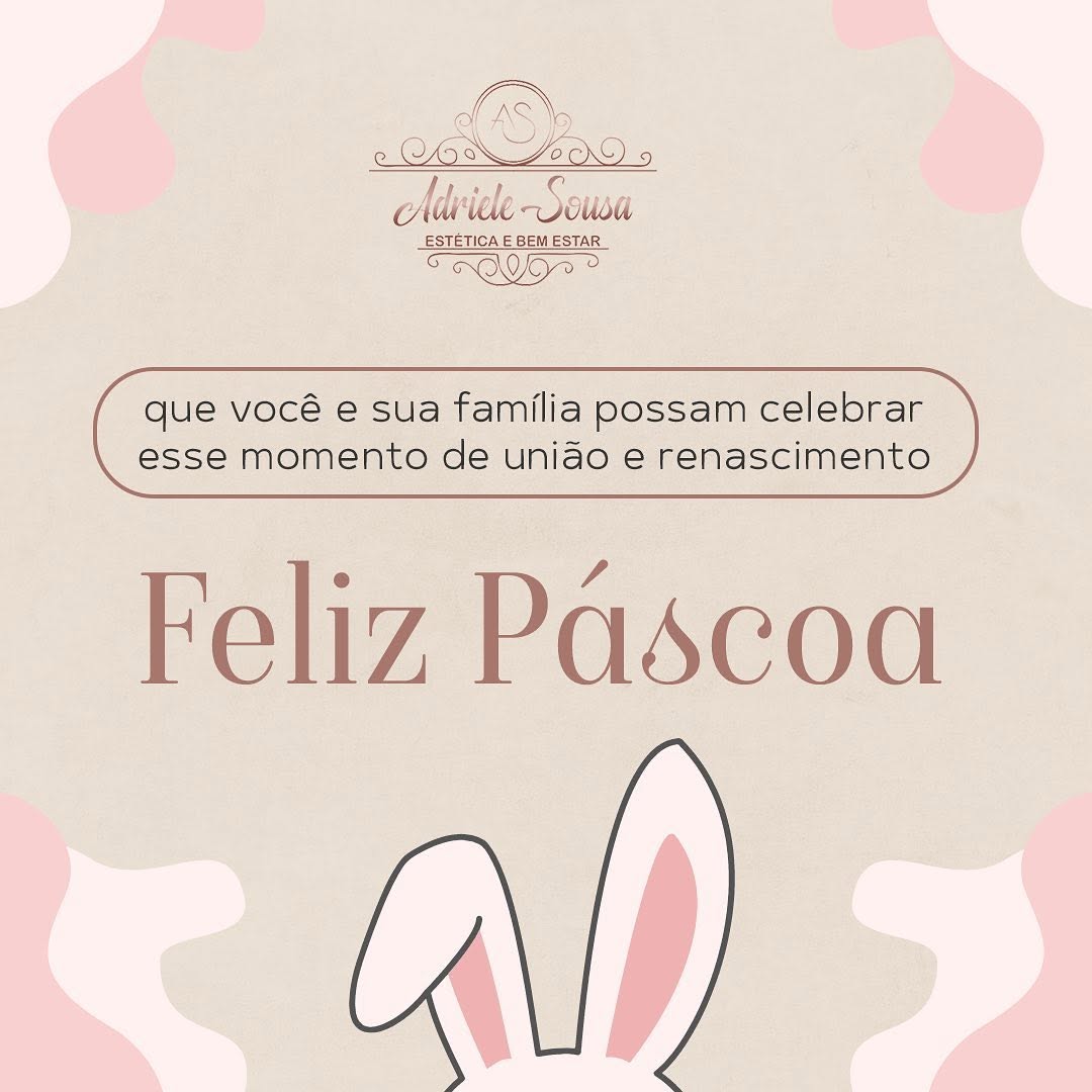 ✨ É tempo de renovação, reflexão e compaixão. 

✨ Neste período, vamos também pensar em tudo que gostaríamos de mudar e renovar em nossas vidas,  celebrando a possibilidade de recomeçar em todas as áreas que falhamos, através da união familiar e da fraternidade. 

✨ Que a alegria da Páscoa invada a sua casa e leve muita renovação para cada integrante da sua família.

#felizpascoa
