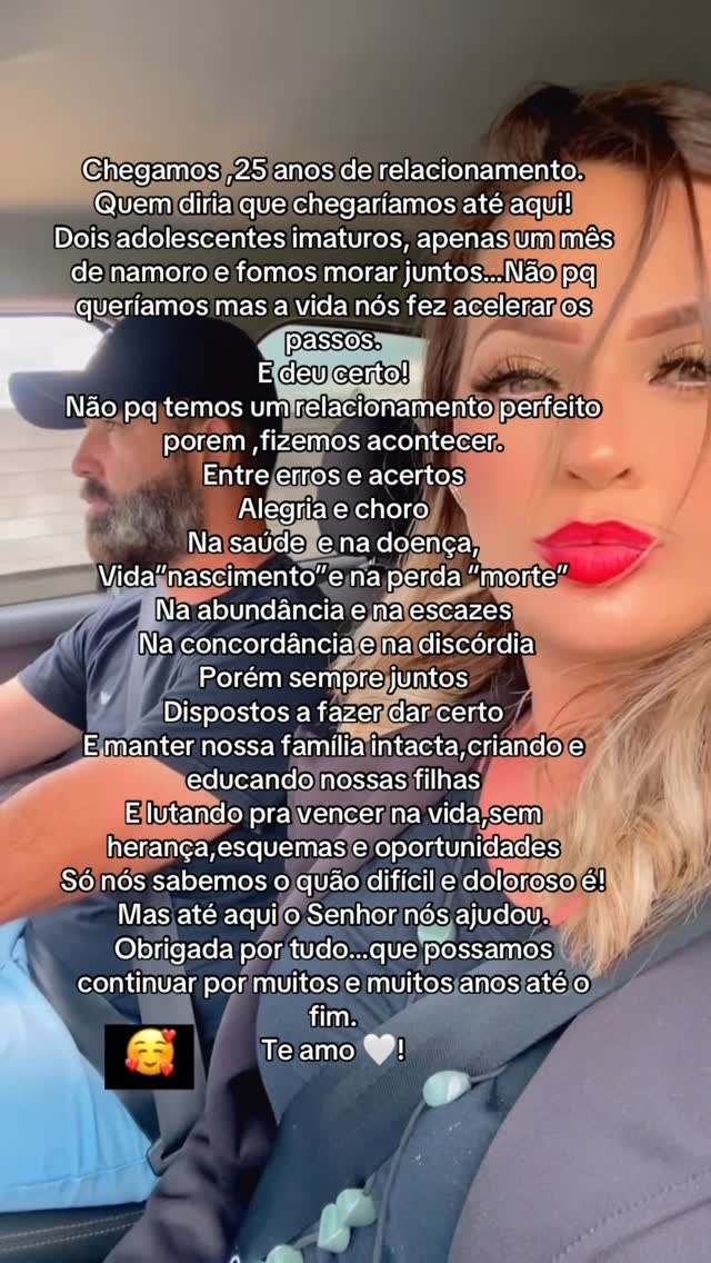 25 anos juntos!!!!Orgulho de nós dois por ter chego até aqui.Gratidão ao nosso Deus… pois até aqui nós ajudou.
Somente um mês namorando e já fomos morar juntos.
Oficializamos após 11 anos juntos.
Gratidão por tudo!! te amo 🤍
#amor #relacionamento #marido #mulher #juntossomosmaisfortes