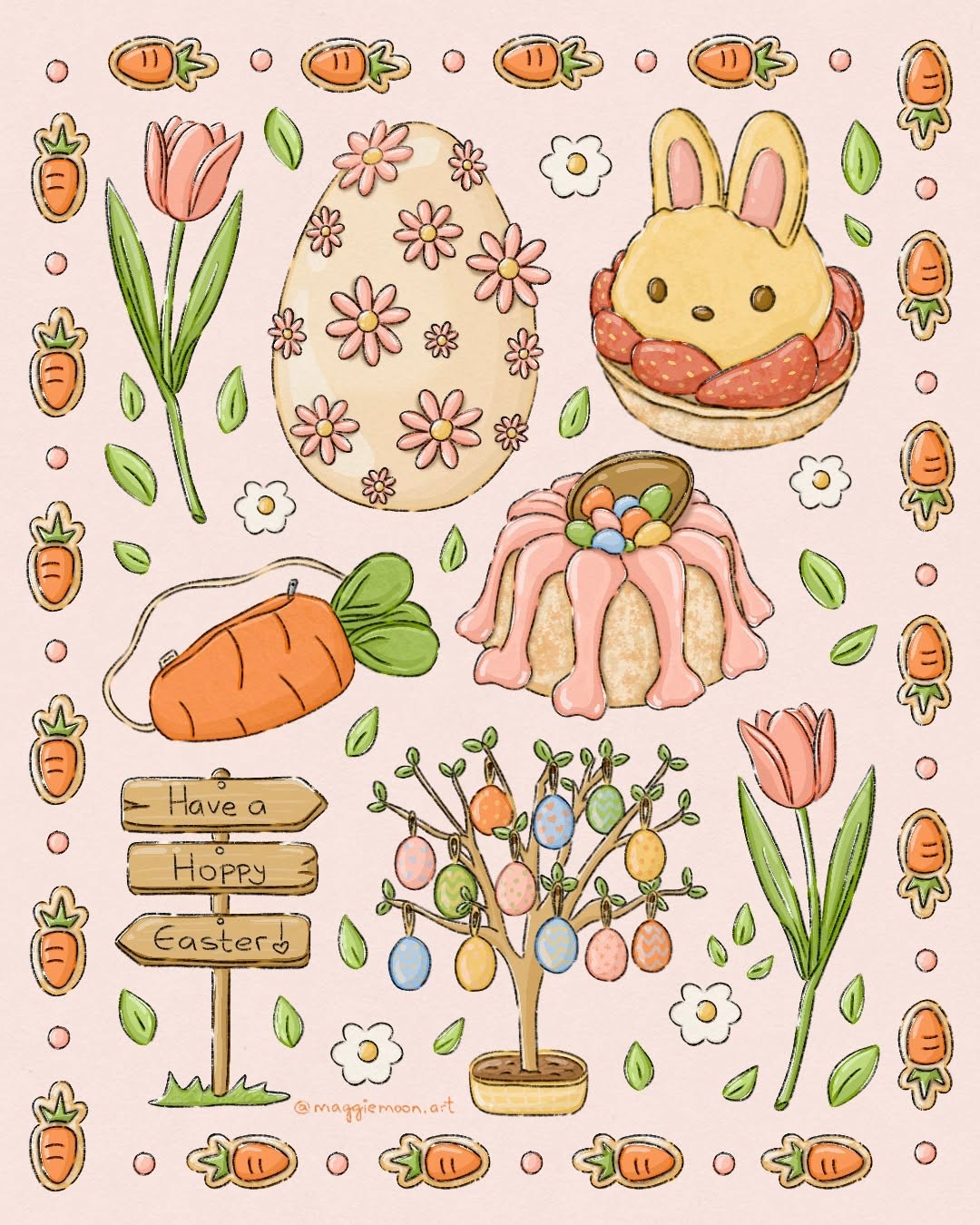 🥕Happy Easter, my lovelies!🍫

What’s your Easter tradition?

I remember growing up, my mom and aunt used to decorate eggs and stuff them with caramelized nuts. They were delicious and so pretty! I want to make some, but it’s so time-consuming that I’ve been putting it off xDD

With my son, we used to paint little rabbit feet all over the house, and he would search for chocolate eggs — sometimes he’d even find vegetables too! Hahaha he thought it was hilarious!

Hope you all have a wonderful ho