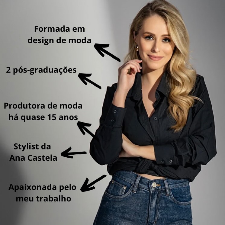 Olá, seja muito bem-vindo ao meu perfil! Para quem acabou de chegar, aqui vai um pouquinho da minha história:

Formada em Design de Moda pela UTFPR, pós-graduada em Moda e Comunicação pela UEL e também em Marketing e Mídias Digitais pela UNIFIL, e mais alguns cursos especializados voltados para a área. Há quase 15 anos atuo como produtora de moda e stylist e ao longo da minha trajetória, já trabalhei em revistas, catálogos de moda e campanhas publicitárias de grandes marcas. Atualmente, trabalho