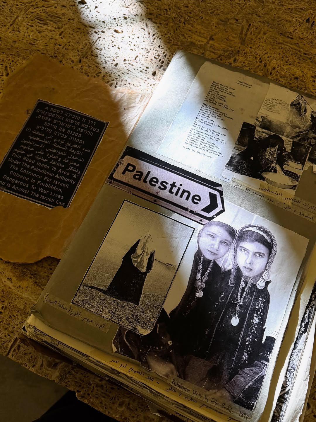 In 2022, this sketchbook was the beginning of What Should Have Been Home. Research I spent months finding when nothing was as accessible on Palestine. An archival book done on Palestinian newspaper I bought in Nablus that summer.

There’s hundreds of pages but I thought I’d share a glimpse 🖤🇵🇸 

PS: All poetry written by my aunt in 1974 - Mona Nazzal