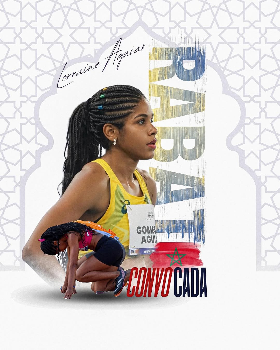 🇲🇦 𝗖𝗢𝗡𝗩𝗢𝗖𝗔𝗗𝗔! 🇲🇦

Muito feliz em compartilhar que estou entre os 40 atletas convocados para o Rabat 2026 World Para Athletics Grand Prix pra mim é a confirmação de que todo o trabalho, dedicação e sacrifícios ao longo do caminho valeram a pena. Nem sempre foi fácil, mas cada etapa fez parte desse processo até aqui.
Agora é manter o foco, seguir trabalhando firme e aproveitar ao máximo essa oportunidade, dando o meu melhor dentro da pista.

Obrigada a todos que fazem parte dessa jorn