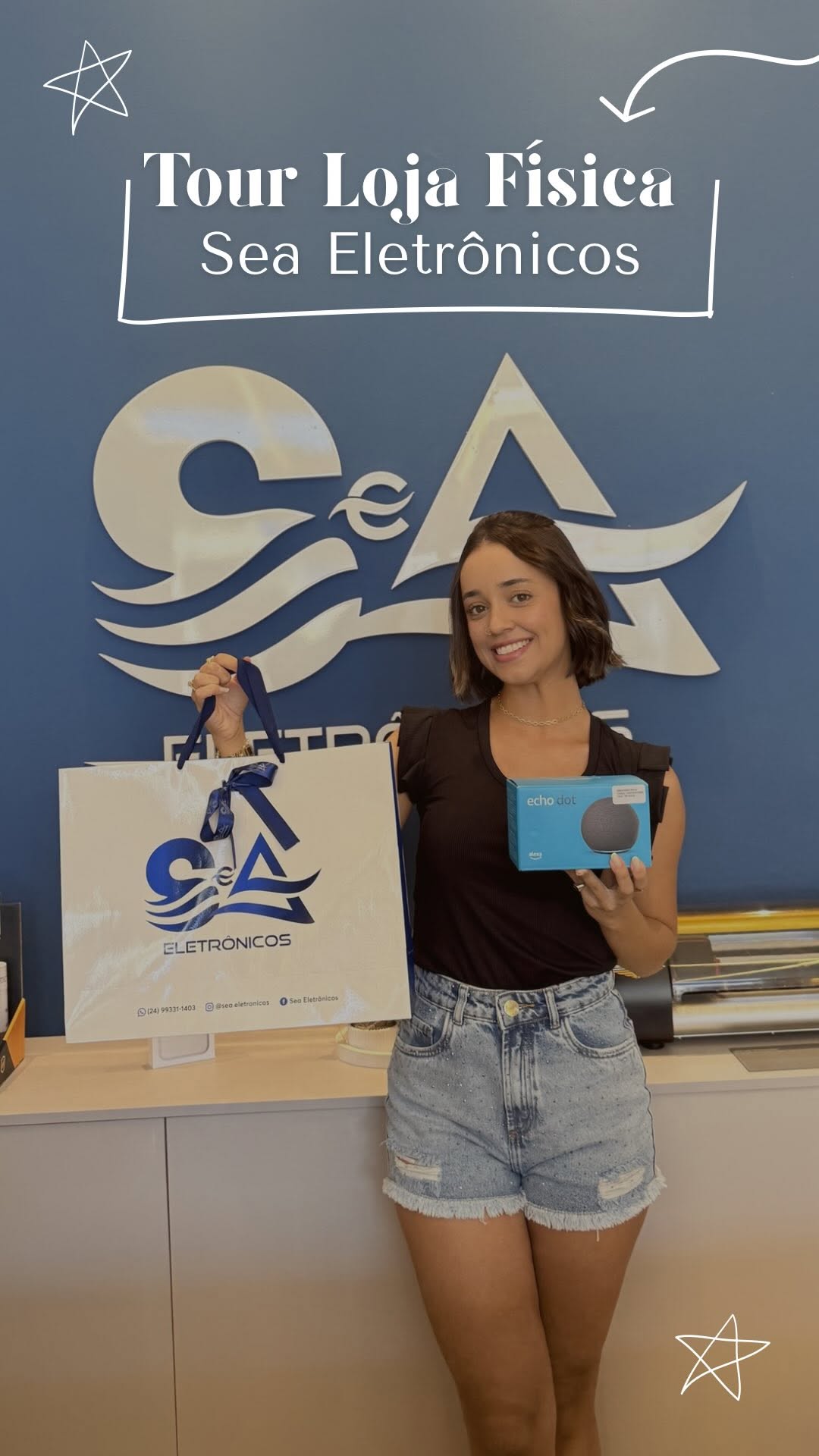 ✨ Vem fazer um tour comigo pela loja física da @sea.eletronicos 

Muito além de iPhone… aqui você encontra tudo o que precisa e muito mais: Alexa, iPad, MacBook, acessórios incríveis e uma variedade completa com qualidade que faz toda a diferença 📱💻

Capinhas, cabos, fontes, carregadores… tudo pensado pra facilitar o seu dia a dia com tecnologia e estilo.

E não é só sobre comprar, viu? Na SeA , você vive uma experiência única, com um atendimento que realmente faz você se sentir especial 💙