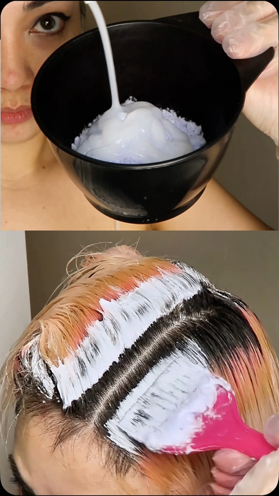 Mais um tutorial de como eu faço para descolorir a raiz do meu cabelo sozinha em casa! #Descoloração #descolorante #cabelocolorido #cabelorosa