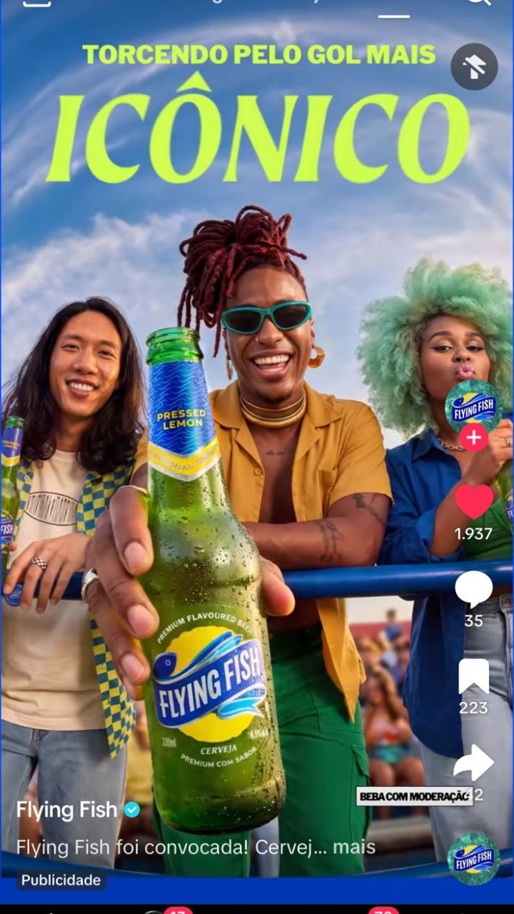 Criado com Inteligência Artificial ✨
Cada detalhe veio de um processo intenso de captação.
Nada aqui foi “só um clique”..exigiu dezenas de fotos, ângulos diferentes até chegar no resultado final da campanha.
_______

A cerveja saborizada oficial da Copa do Mundo FIFA 2026™
Na torcida pelo Gol de Peixinho! ⚽️🐠 SeJogaDePeixinho
Beba com moderação. Conteúdo 18+.

Cliente : Flying Fish Brasil
Agência: @mrommel.casting
.
.
.

@flyingfish.br
#flyingfish #publicidade #copa #publi #repost