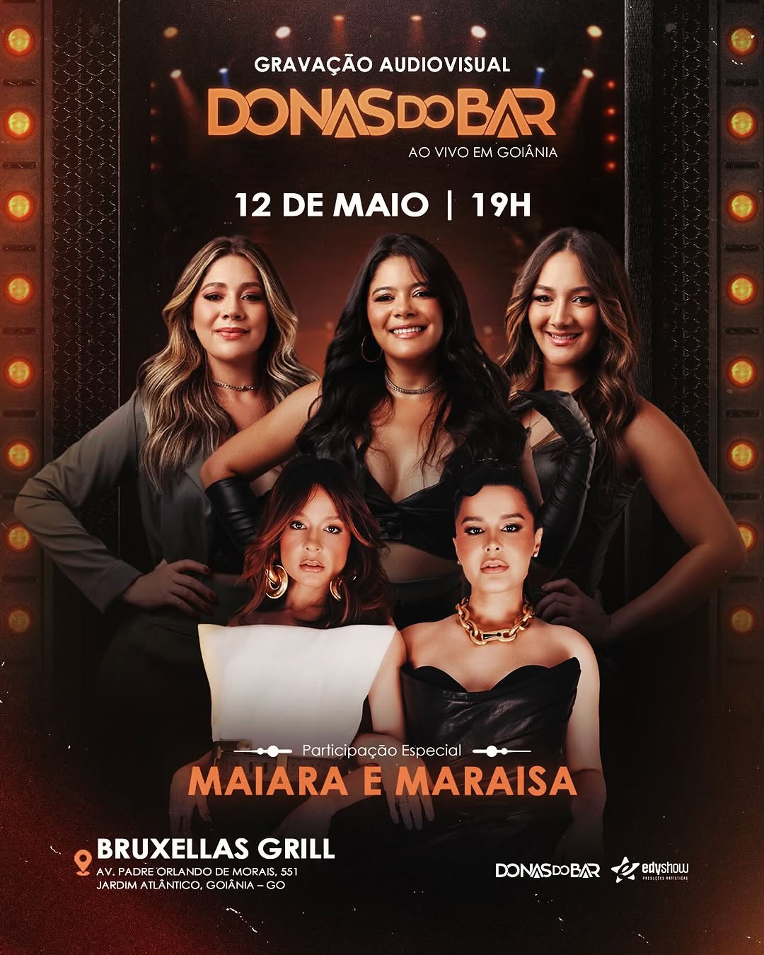 Goiânia, chegou a hora de viver uma noite muito especial com a gravação do nosso novo DVD! Um projeto que carrega verdade, emoção e toda a essência das Donas do Bar 🍻

E pra tornar esse momento ainda mais inesquecível, teremos @maiaraemaraisa com a gente nessa noite tão importante 🫶🏼

🗓️ 12/05
📍 Bruxellas Grill — Goiânia/GO
⏰ 19h

Estamos contando as horas pra viver tudo isso com vocês ❤️