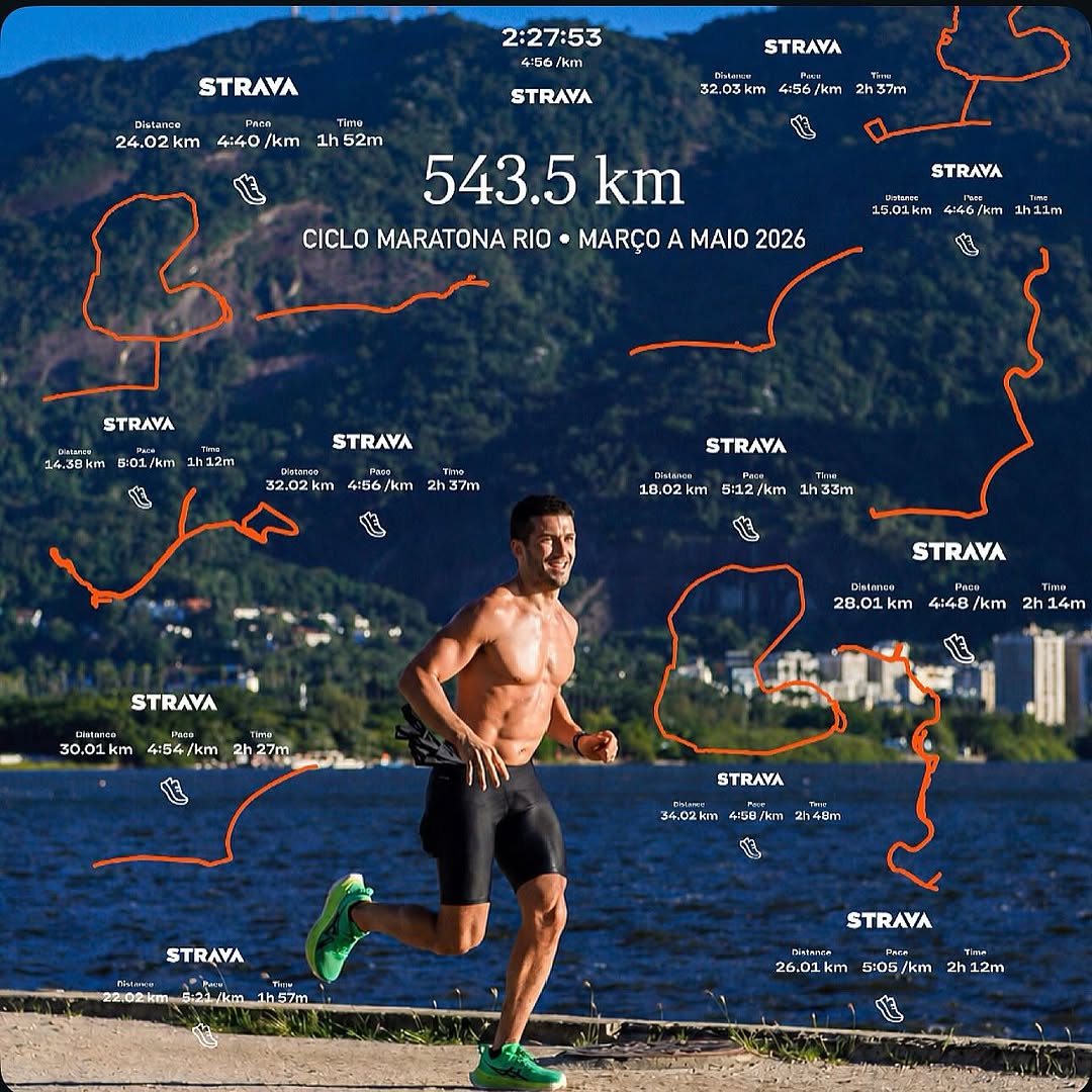 Ciclo Maratona Rio 2026 • Março a Maio. Hoje começa o Desafio da Disney versão Carioca = 5 km + 10 km + 21 km + 42 km. Vamos com tudo e confiantes• @maratonadoriooficial 👊🏽💪🏽

Olho para trás, para essas fotos e para tudo o que foi construído nos últimos dois meses, e só consigo sentir orgulho do caminho percorrido para chegar o mais preparado possível a esse desafio e à minha primeira maratona.

Um ciclo de maratona ensina muito. Ensina sobre suportar a dor, ser resiliente, fazer escolhas, p