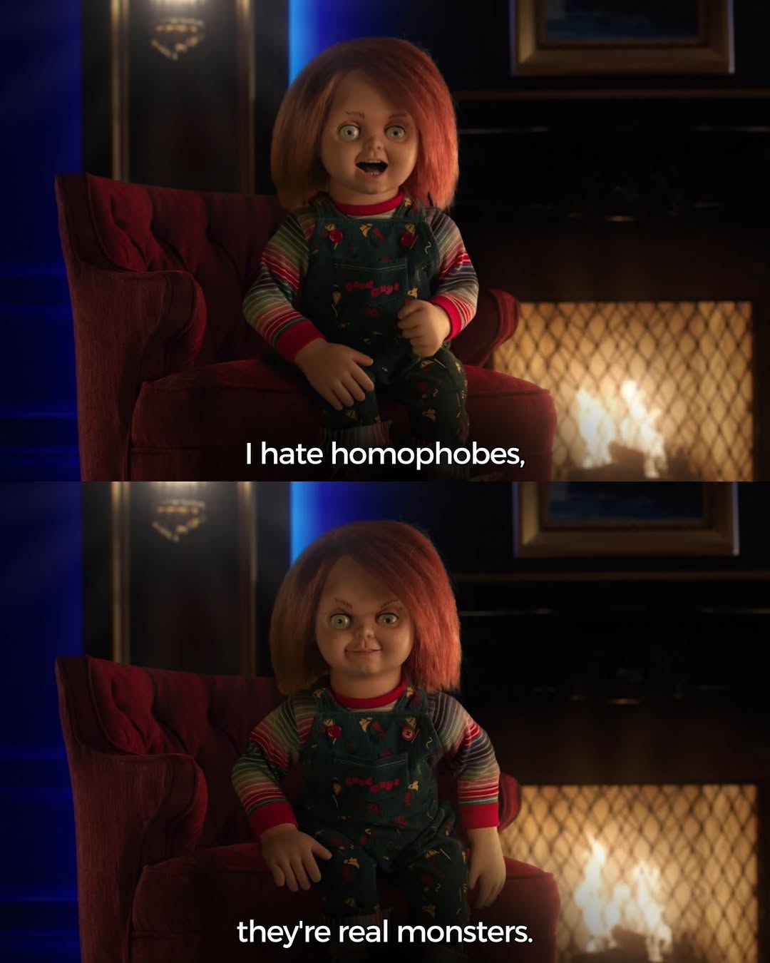 | Junho, mês do orgulho LGBTQIA+. E como diria o próprio Chucky: os verdadeiros monstros desse mundo são os homofóbicos. 🌈✨️

🏷 #Chucky #ChuckySeries #PrideMonth
