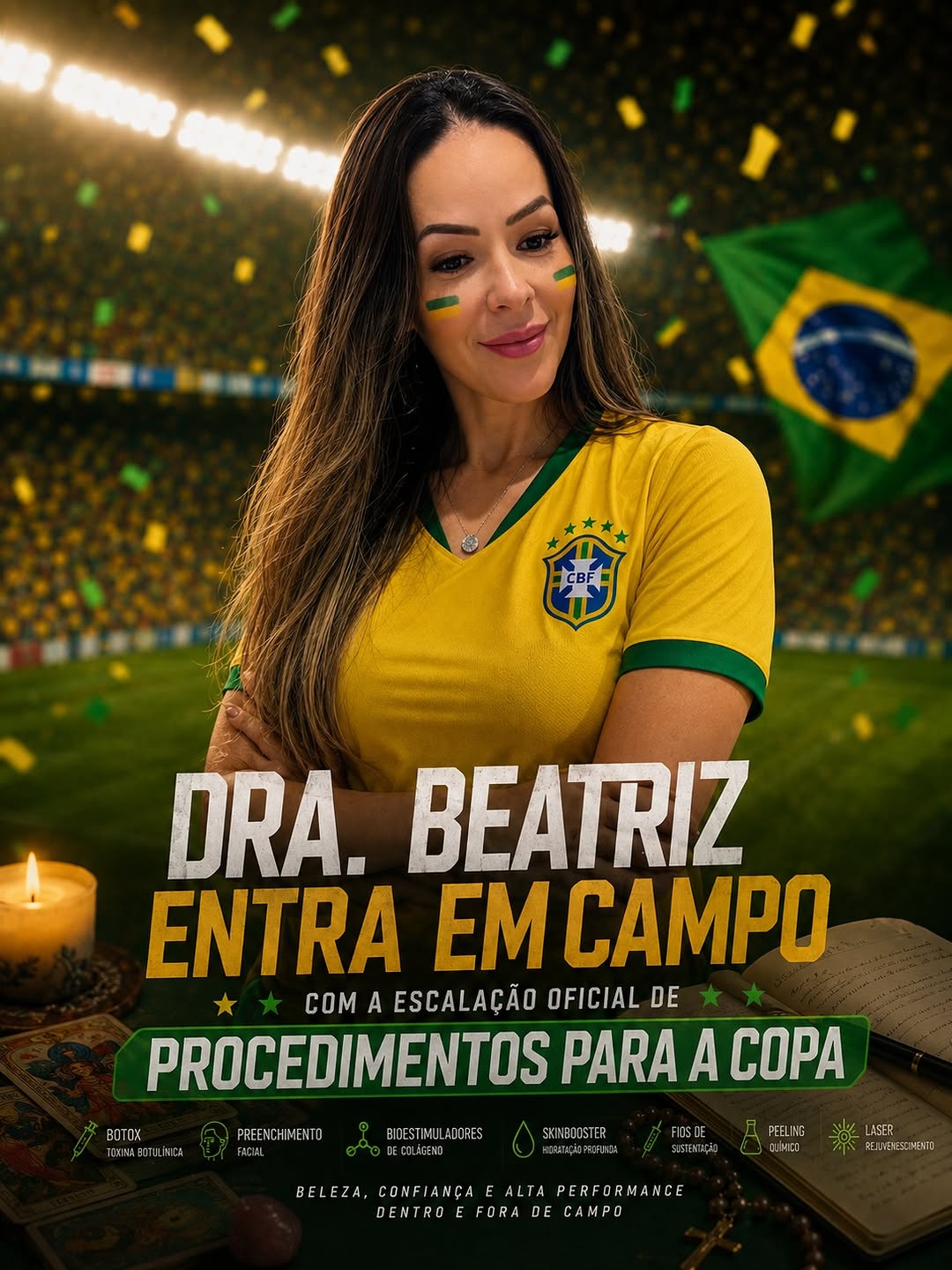 Assim como uma seleção campeã não é feita apenas de atacantes, uma pele bonita também depende de um time completo.

Os preventivos são os verdadeiros craques quando o assunto é envelhecer bem: protetor solar, skincare, limpeza de pele, toxina botulínica, bioestimuladores, fios, lasers, skinbooster e hábitos saudáveis trabalham juntos para manter a saúde e a qualidade da pele ao longo dos anos.

O melhor tratamento é aquele que começa antes da
necessidade de correção.

#copa2026 #harmonizaçãofaci