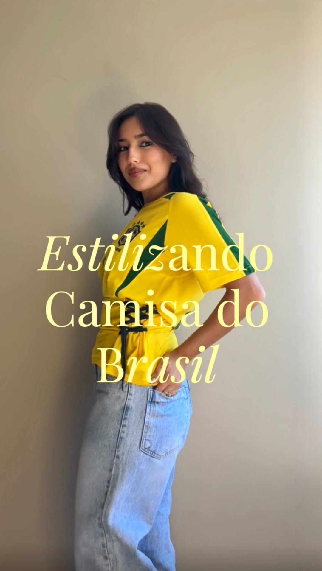 ESTILIZANDO CAMISA DO BRASIL 🇧🇷🌟✨💚 vamos torcer todas lindas! Amamos?! #copa2026 #brasil #diy