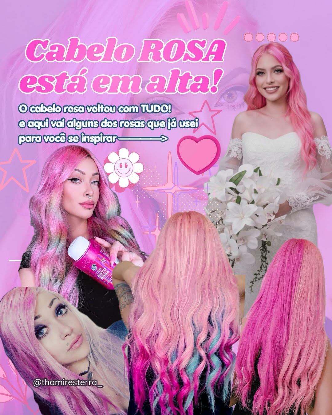 Agora me conta: qual desses foi o seu favorito? 👀🩷 

Já salva esse post para quando quiser se inspirar em tons de rosa, e aproveite o meu cupom THAMI5 para usar no site da @kamaleaocolor ✨

#cabelorosa #pinkhair #cabelocolorido #pinkhairstyle