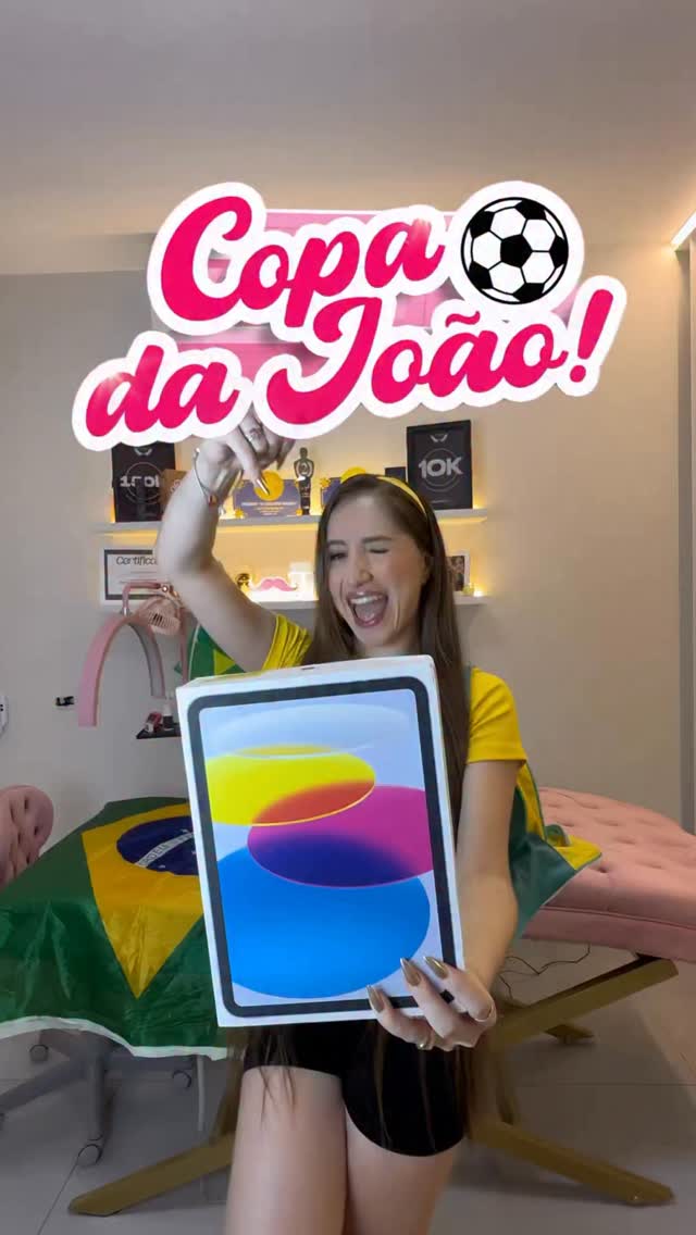 🏆 QUER GANHAR UM IPAD? 🏆

A Copa da João da Beleza já começou! Escolha seu time, grave seu vídeo e concorra a um iPad. ⚽✨

🗓️ Você tem até 27 de junho para participar.

Quer saber como funciona? Todas as regras estão no perfil da @joaodabeleza 

🛍️ E se precisar montar seu time, use meu cupom BORBOLETAS no site para garantir desconto nos produtos.

Agora me conta: qual time você vai defender? 🔥

#copadajoao #copadeprodutos