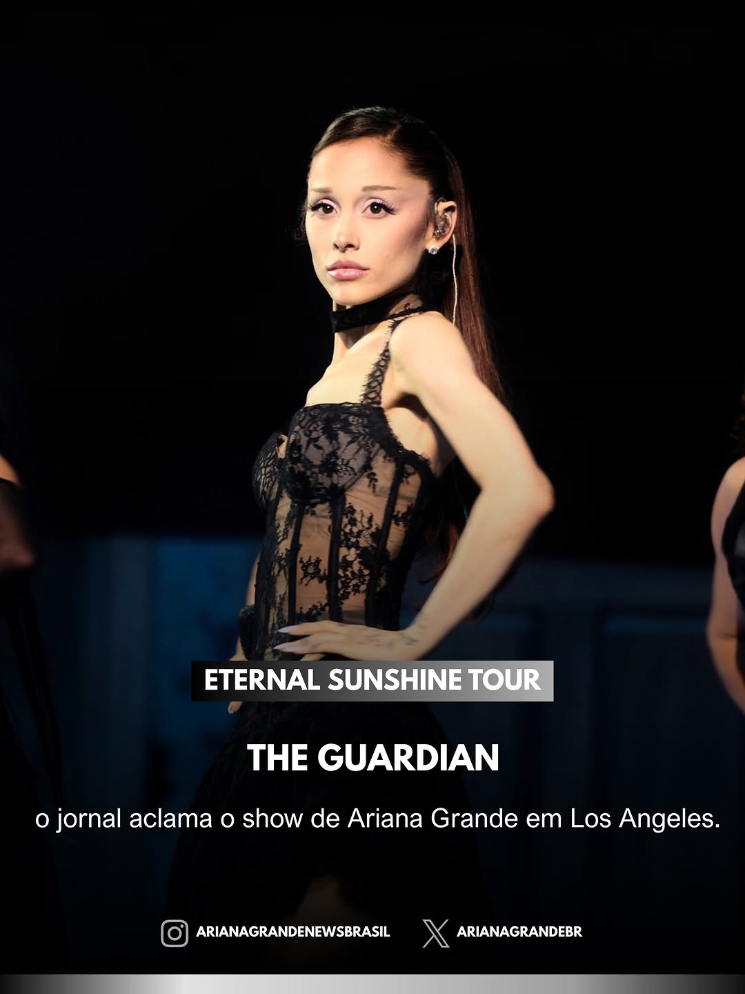 O jornal ‘The Guardian’ aclamou o aguardado retorno de Ariana Grande aos palcos com a turnê de “Eternal Sunshine” em Los Angeles, dando 5/5 ⭐️

A crítica destacou os vocais impressionantes de 4 oitavas, a presença de palco “atrevida” e um setlist impecável.